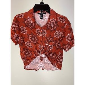 Forever 21 button up crop top
